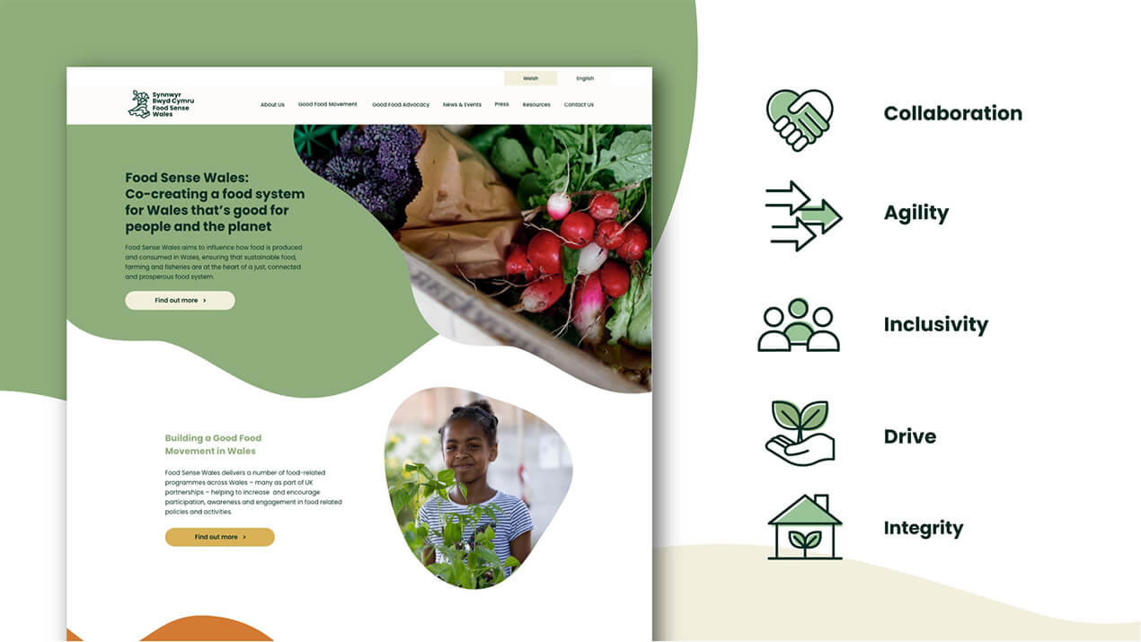 Food sense Wales new site desktop