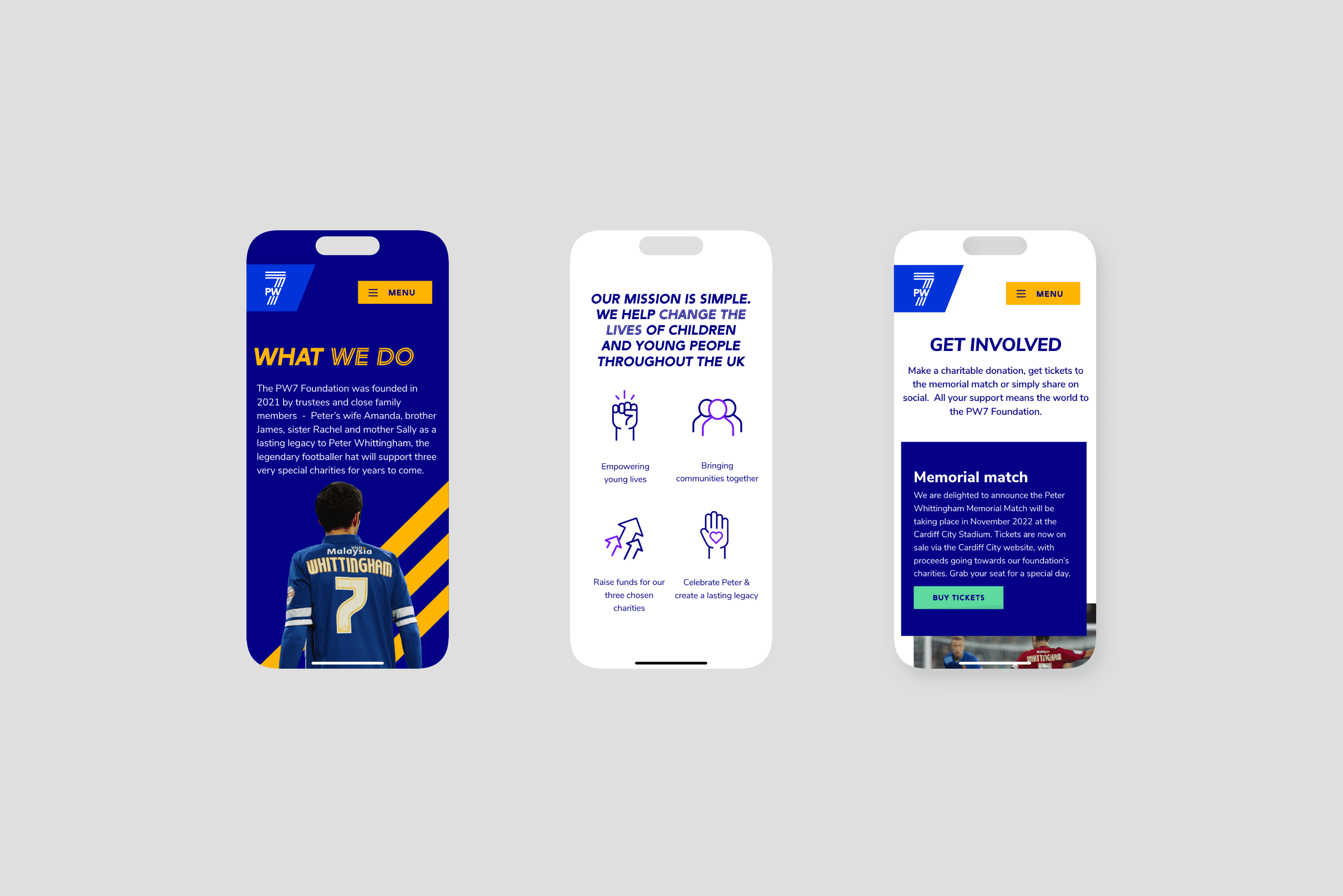 PW7 phone mockups