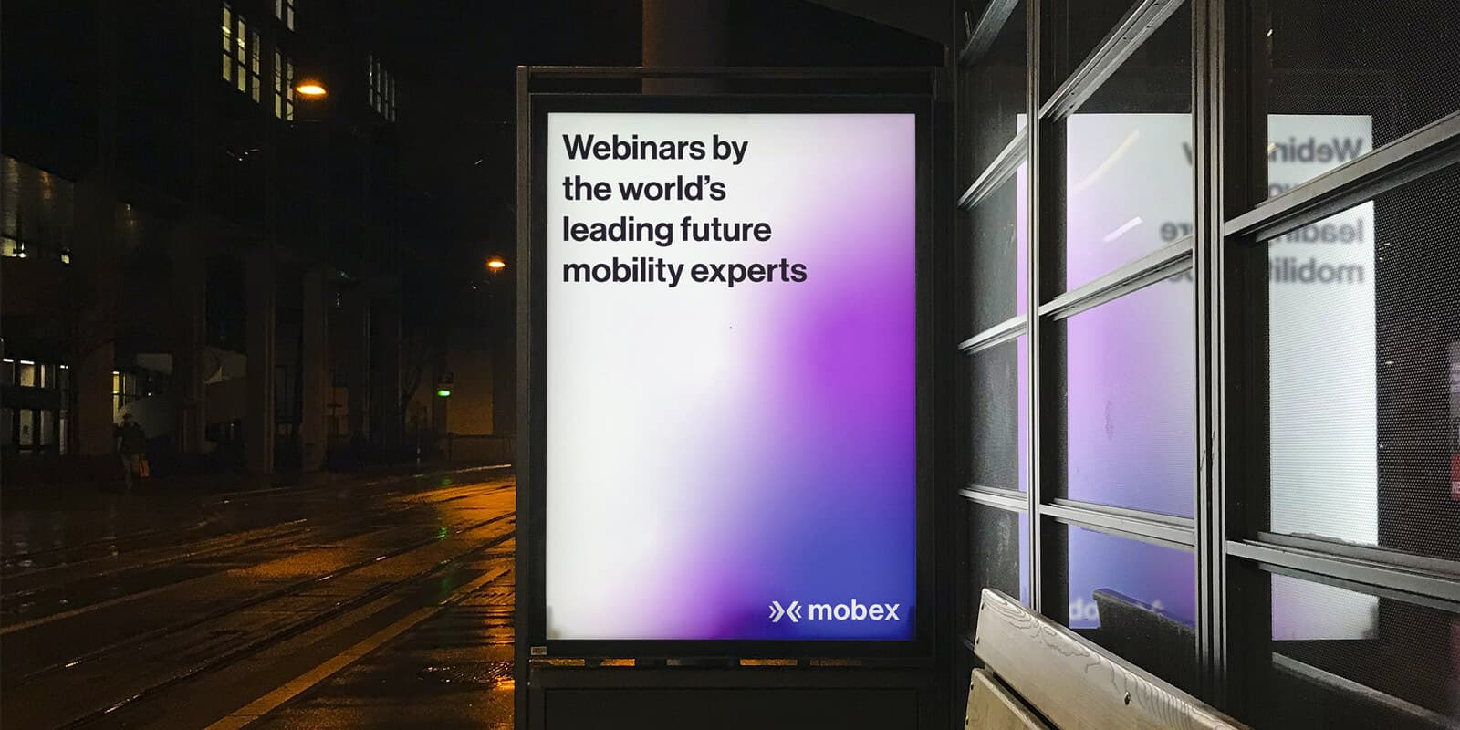 Mobex bus stop advertisement example