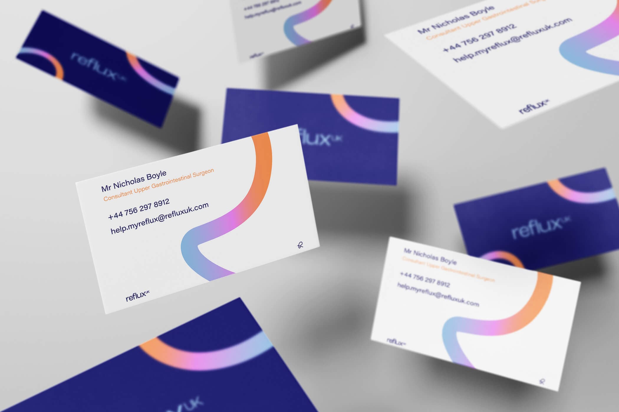 Reflux UK business cards