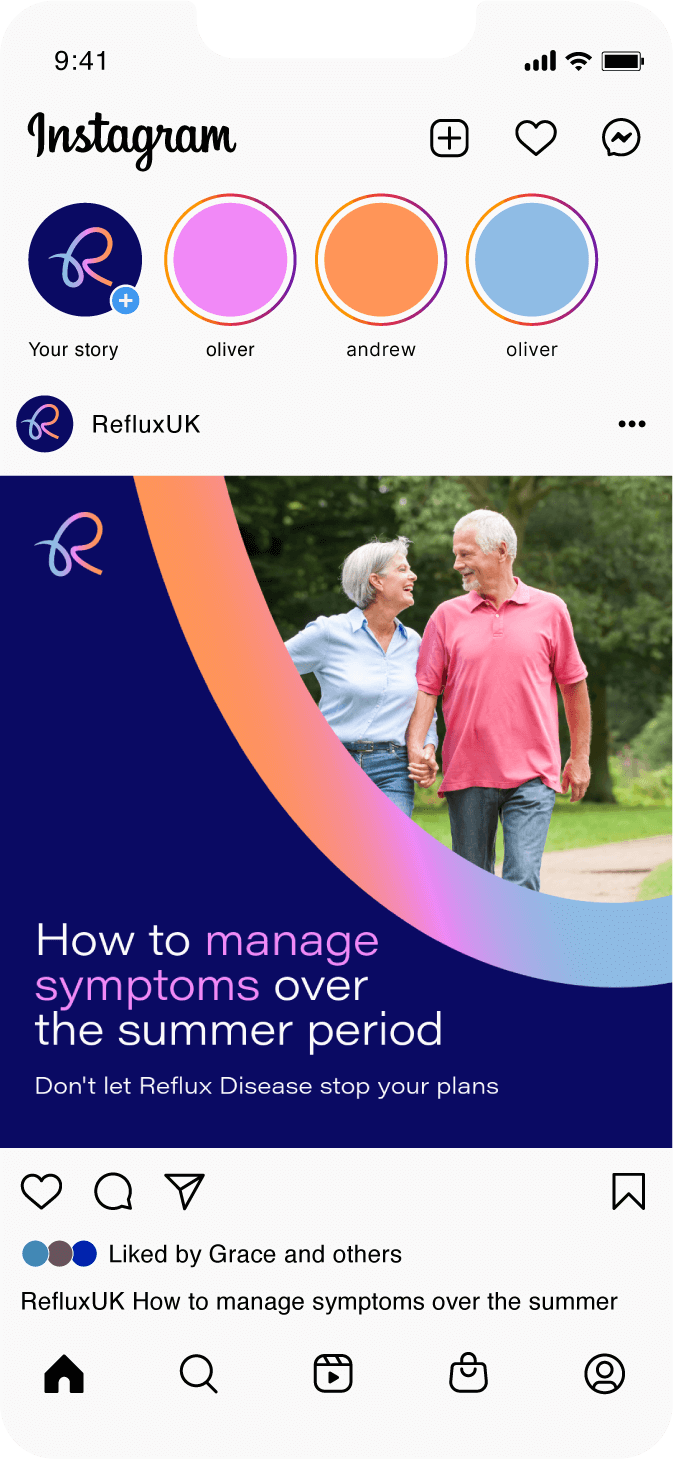 Reflux UK mobile instagram screen 1