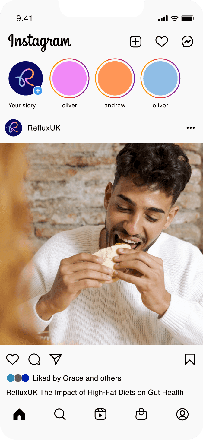 Reflux UK mobile instagram screen 4