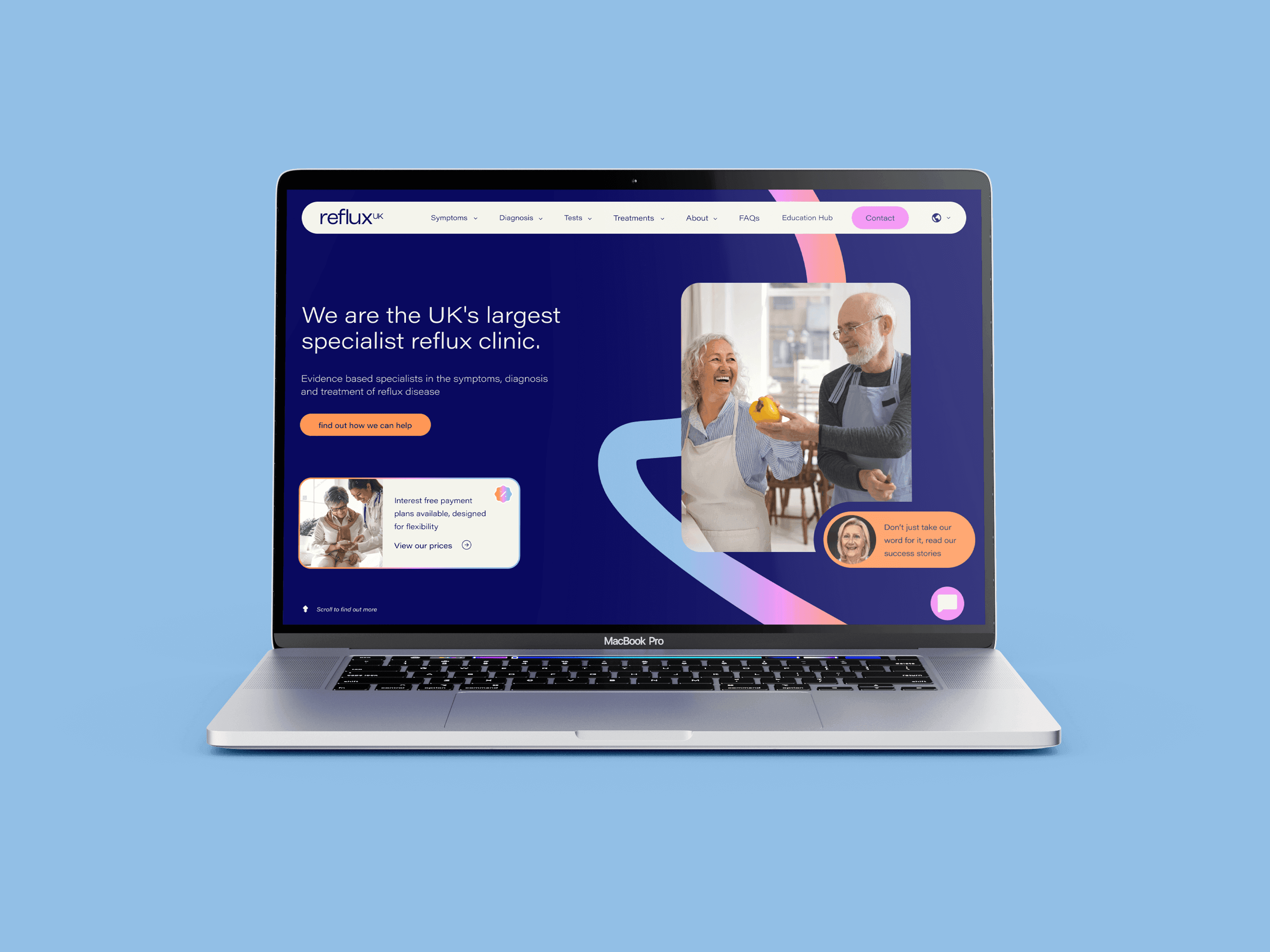 Reflux UK desktop example